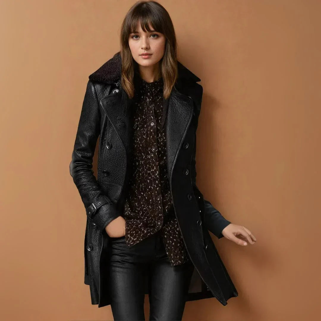 LENA™ – Classic Leather Coat