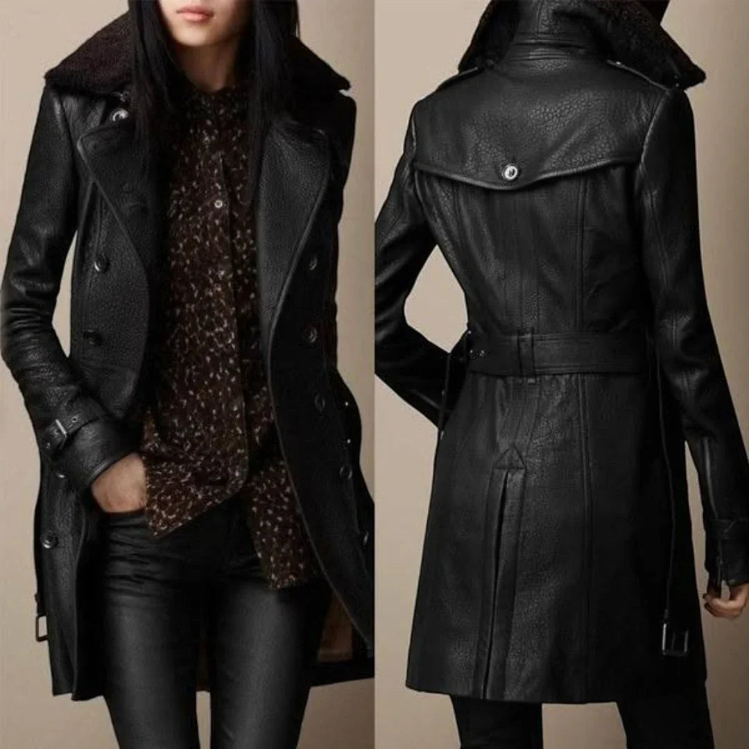 LENA™ – Classic Leather Coat