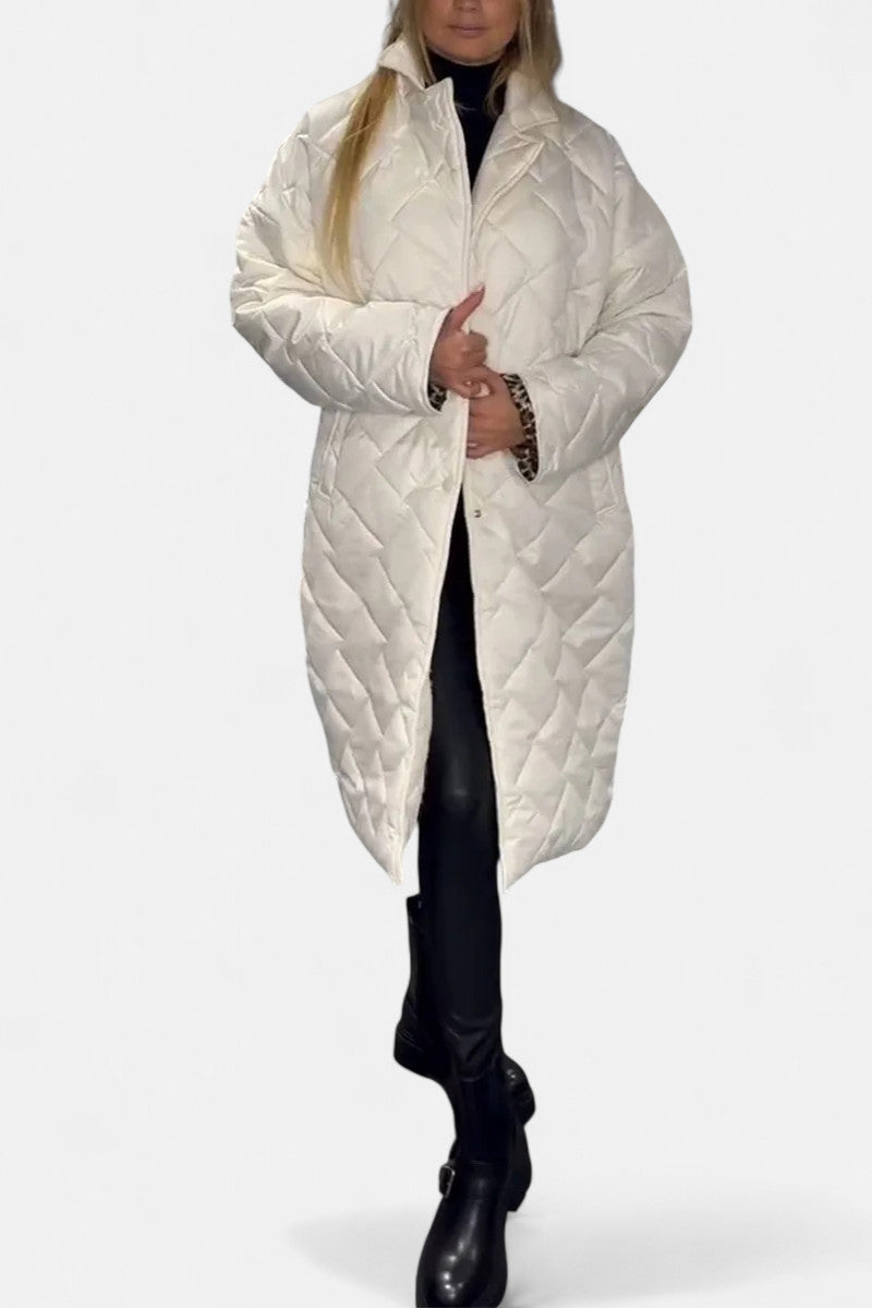 Anaïs – Quilted Coat with Leopard Lining